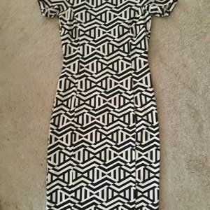 Black and White  dress Black clutch